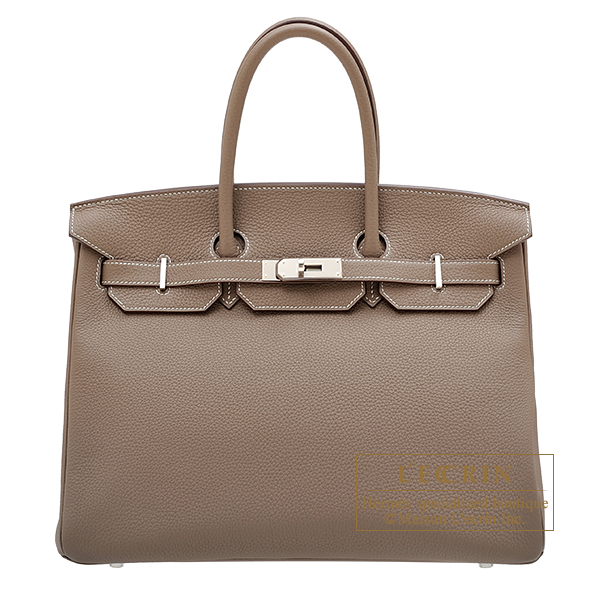 Hermes　Birkin bag 35　Etoupe grey　Togo leather　Silver hardware