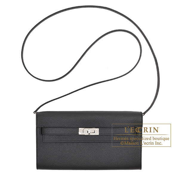 Hermes　Kelly Long To Go　Black　Epsom leather　Silver hardware