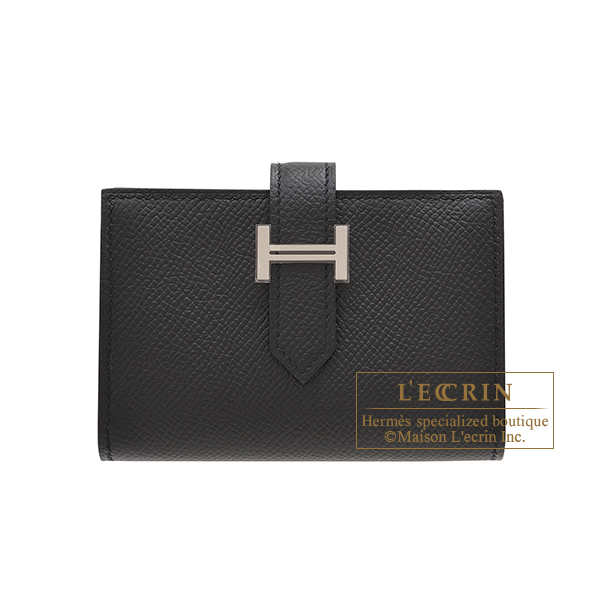 Hermes　Bearn Mini wallet　Black　Epsom leather　Silver hardware