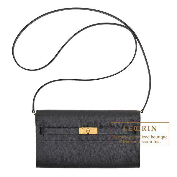 Hermes　Kelly Long To Go　Black　Epsom leather　Gold hardware
