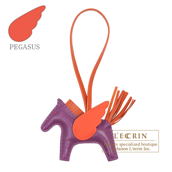 Hermes　Rodeo charm Pegasus PM　Violet/Cornaline/Capucine　Agneau/Swift leather