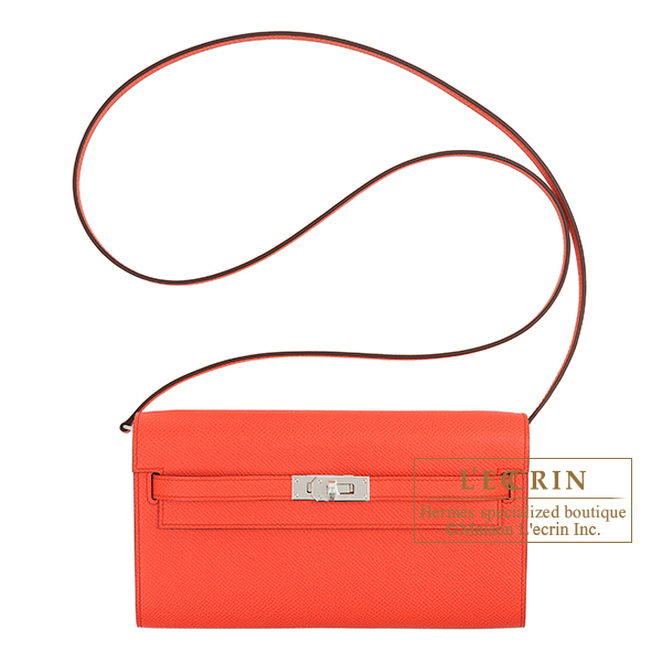 Hermes　Kelly Long To Go　Rose texas　Epsom leather　Silver hardware