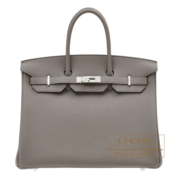 Hermes　Birkin bag 35　Etain　Togo leather　Silver hardware