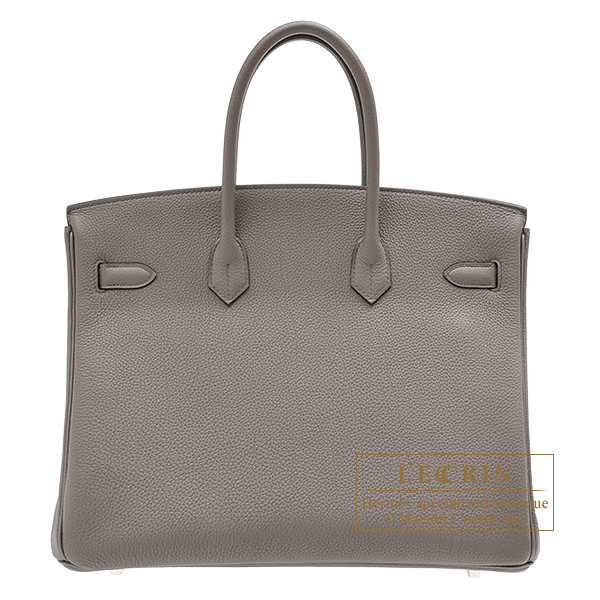 Hermes　Birkin bag 35　Etain　Togo leather　Silver hardware