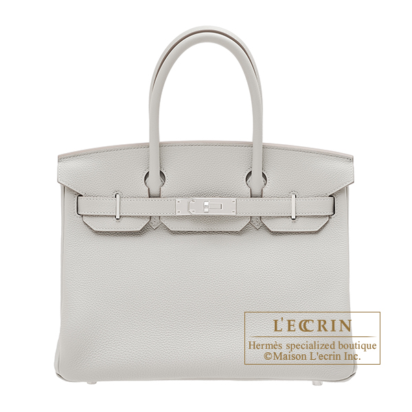Hermes　Birkin bag 30　Pearl grey　Togo leather　Silver hardware