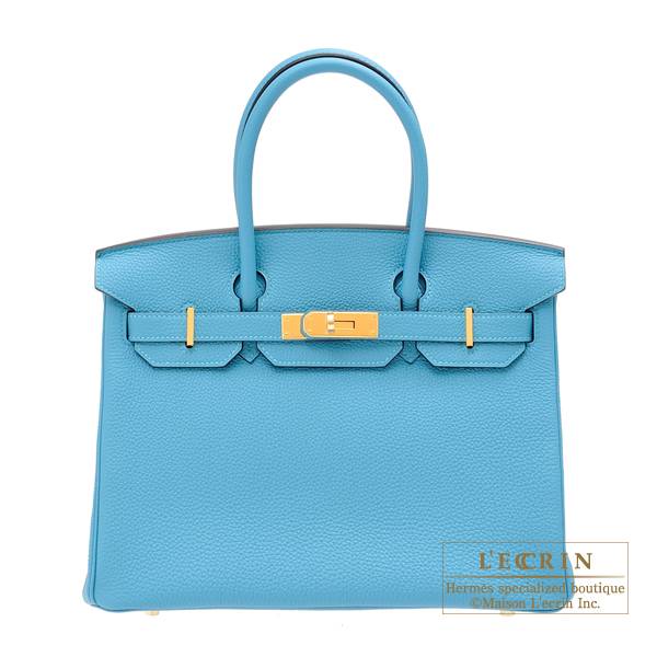 Hermes Birkin bag 30 Turquoise blue 