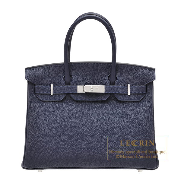 Hermes　Birkin bag 30　Blue nuit　Togo leather　Silver hardware