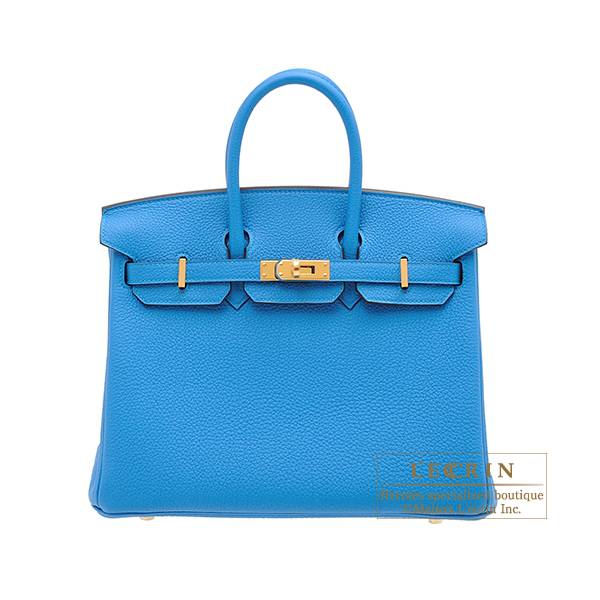 Hermes Birkin bag 25 Blue zanzibar Togo 