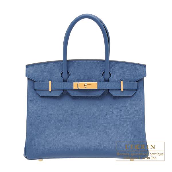 Hermes Birkin bag 30 Blue agate Epsom 