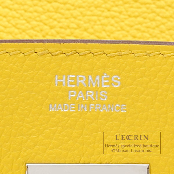 Hermes　Birkin bag 30　Jaune de naples　Novillo leather　Silver hardware