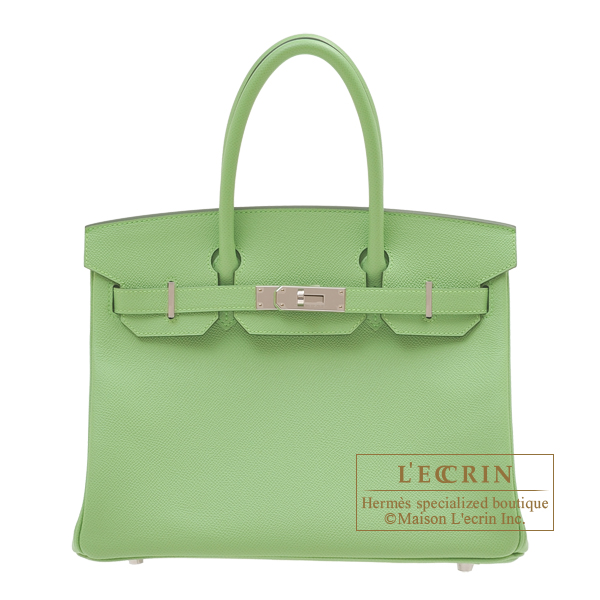 Hermes　Birkin bag 30　Vert criquet　Epsom leather　Silver hardware