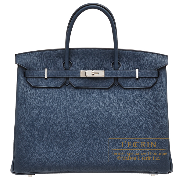 Hermes　Birkin bag 40　Blue de presse　Togo leather　Silver hardware
