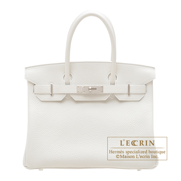 Hermes　Personal Birkin bag 30　White　Clemence leather　Matt silver hardware