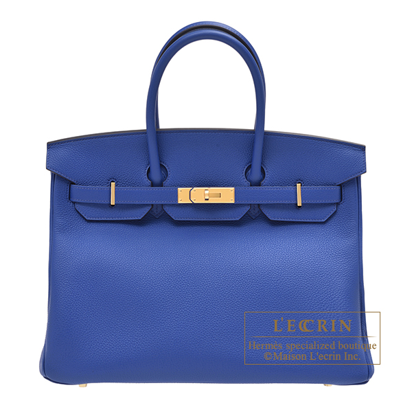 Hermes　Birkin bag 35　Blue france　Togo leather　Gold hardware