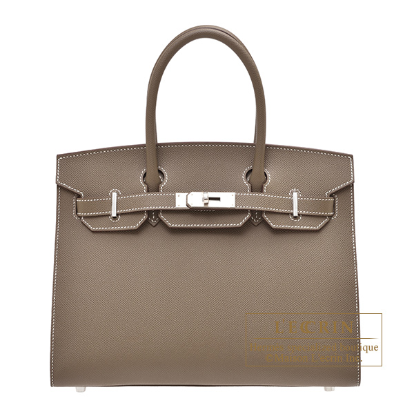 Hermes　Birkin Sellier bag 30　Etoupe grey　Epsom leather　Silver hardware