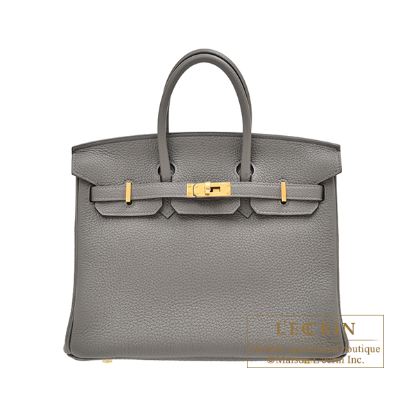 Hermes　Birkin bag 25　Gris meyer　Togo leather　Gold hardware