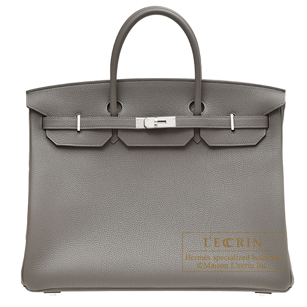 Hermes　Birkin bag 40　Gris meyer　Togo leather　Silver hardware