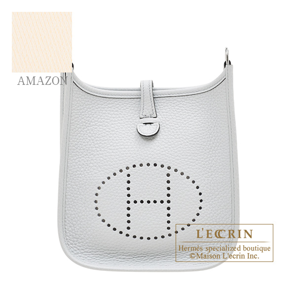Hermes　Evelyne Amazon bag TPM　Blue pale/　Nata　Clemence leather　Silver hardware