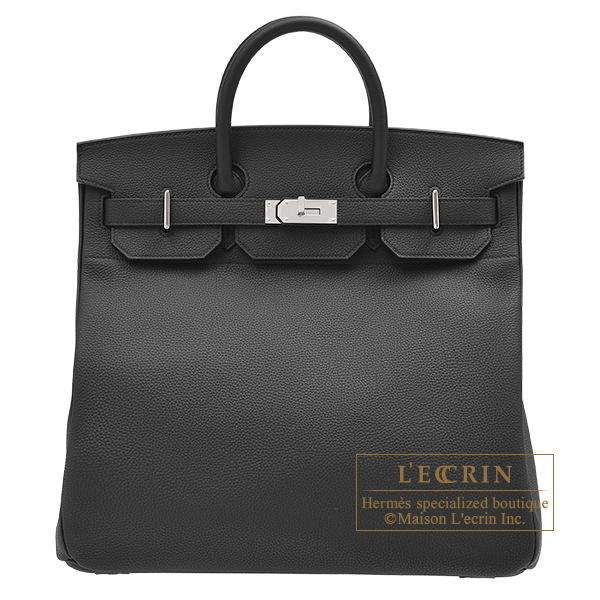 Hermes　Haut a Courroies 40　Black　Togo leather　Silver hardware