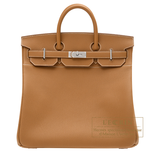Hermes　Haut a Courroies 40　Gold　Togo leather　Silver hardware