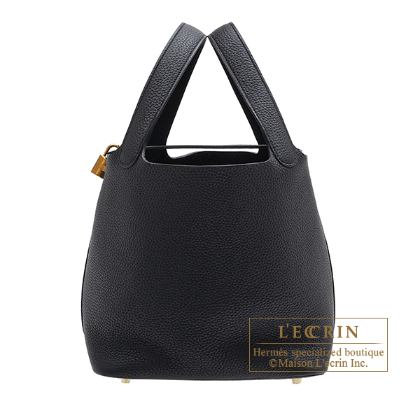 Hermes　Picotin Lock bag MM　Black　Clemence leather　Gold hardware