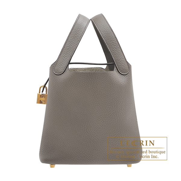 Hermes　Picotin Lock bag PM　Etain　Clemence leather　Gold hardware