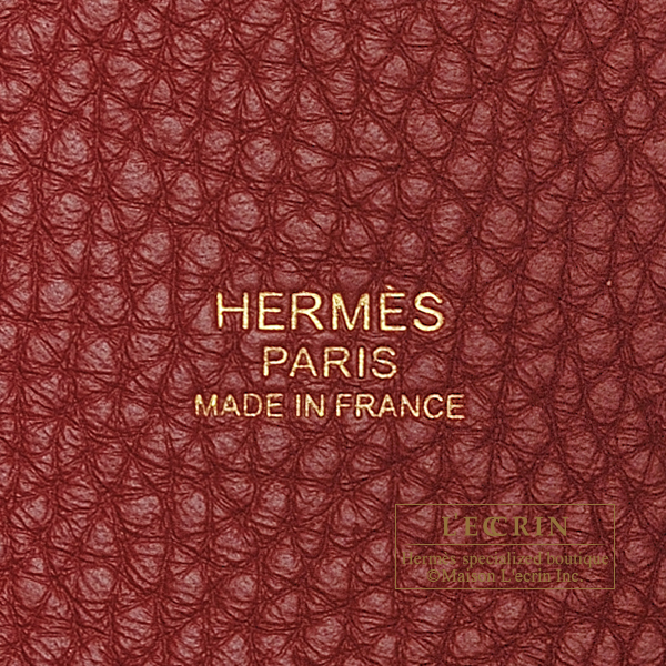 Hermes　Picotin Lock bag MM　Rouge grenat　Clemence leather　Gold hardware
