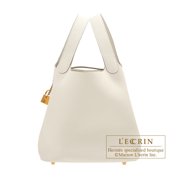 Hermes　Picotin Lock bag MM　Craie　Clemence leather　Gold hardware