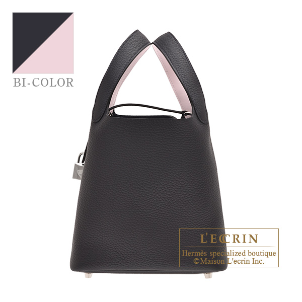 Hermes　Picotin Lock　Eclat bag PM　Caban/Mauve pale　Clemence leather/Swift leather　Silver hardware