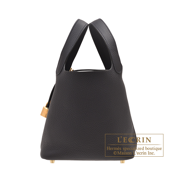 Hermes　Picotin Lock bag PM　Caban　Clemence leather　Gold hardware